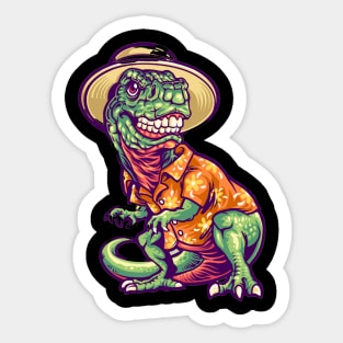 Dinosaur t-rex in summer holyday Sticker